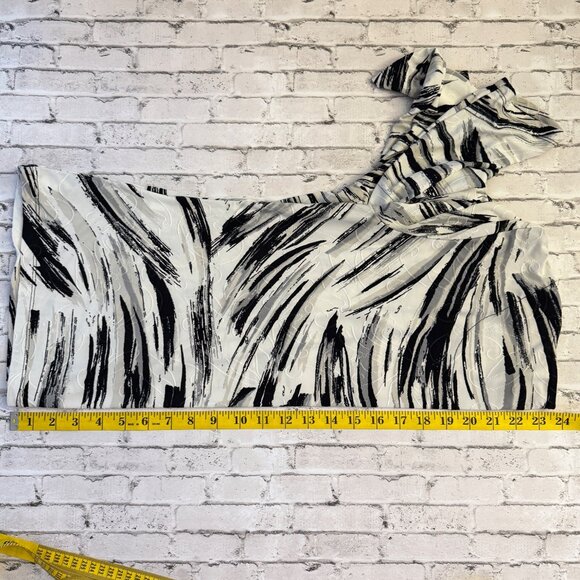 JM Collection Womens P/L Black & White Abstract Print Top With 3/4 Sleeves - Picture 11 of 11